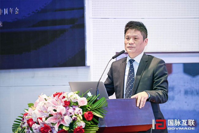 庄闲游戏集团董事长杨冰之在“2017互联网+智慧中国年会”上发表主题演讲